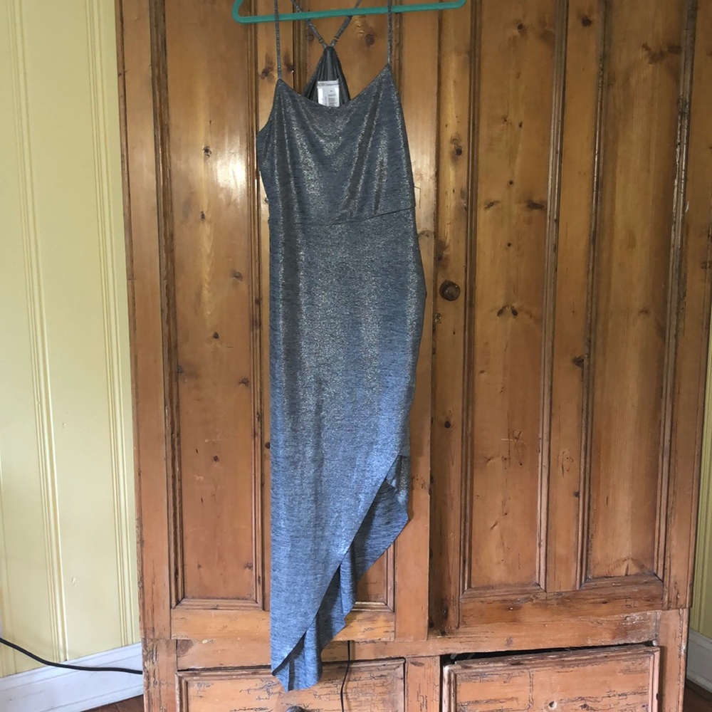 BCBG maxi dress ( silver/ grey ) very sexy !